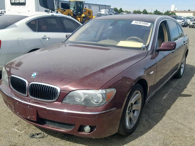 WBAHN83557DT70001 - 2007 BMW 750 MAROON photo 2