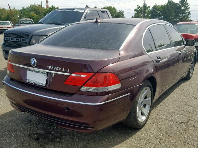 WBAHN83557DT70001 - 2007 BMW 750 MAROON photo 4