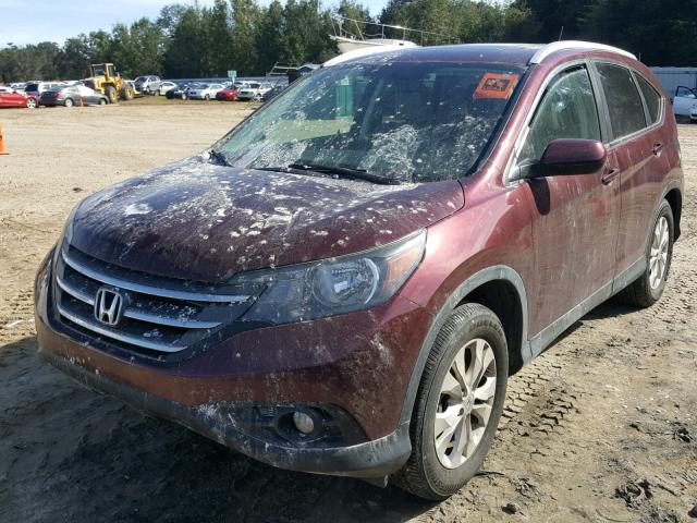 5J6RM4H70DL078345 - 2013 HONDA CR-V EXL MAROON photo 2