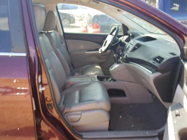 5J6RM4H70DL078345 - 2013 HONDA CR-V EXL MAROON photo 5