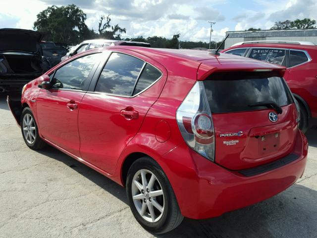 JTDKDTB34D1556415 - 2013 TOYOTA PRIUS C RED photo 3