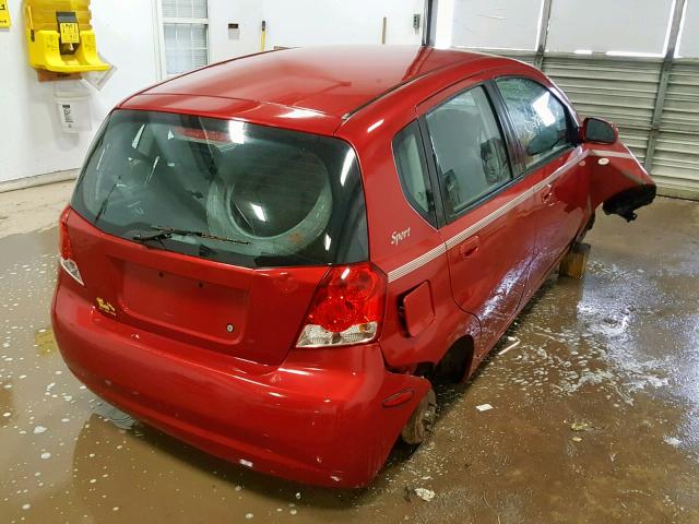 KL1TD66608B142131 - 2008 CHEVROLET AVEO BASE Qırmızı foto 4