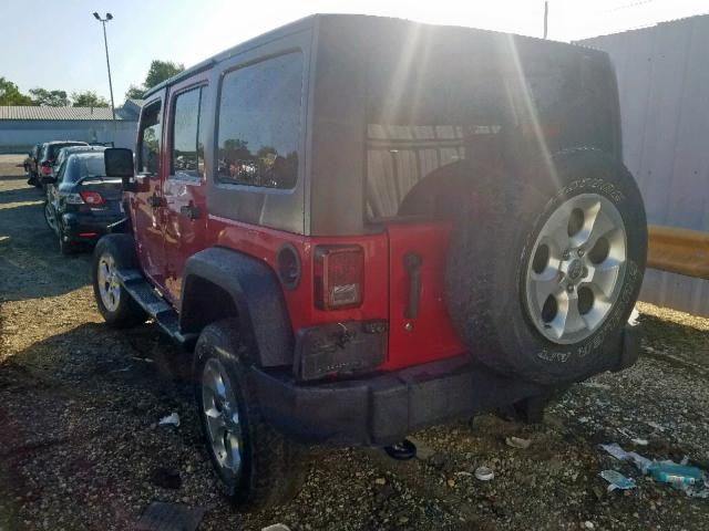 1J4BA3H1XAL210507 - 2010 JEEP WRANGLER U RED photo 3