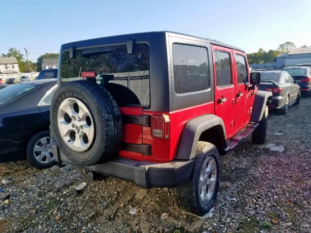 1J4BA3H1XAL210507 - 2010 JEEP WRANGLER U RED photo 4