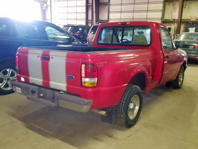 1FTCR10AXVPB53209 - 1997 FORD RANGER RED photo 4