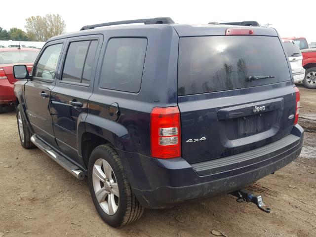 1C4NJRFB3ED650120 - 2014 JEEP PATRIOT LA BLUE photo 3