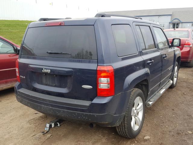 1C4NJRFB3ED650120 - 2014 JEEP PATRIOT LA BLUE photo 4