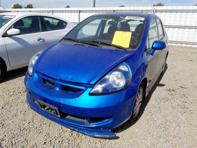 JHMGD38648S039167 - 2008 HONDA FIT SPORT BLUE photo 2