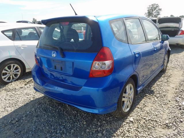 JHMGD38648S039167 - 2008 HONDA FIT SPORT BLUE photo 4