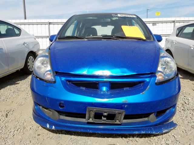 JHMGD38648S039167 - 2008 HONDA FIT SPORT BLUE photo 9