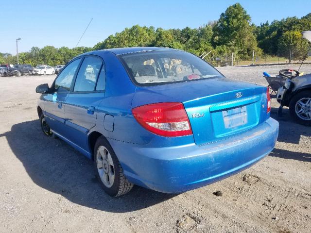 KNADC125X36230196 - 2003 KIA RIO BLUE photo 3