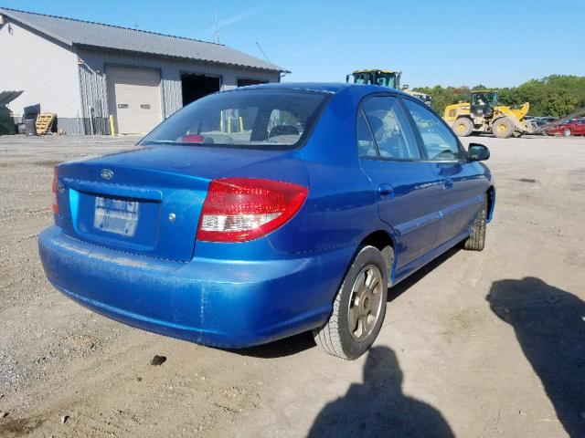 KNADC125X36230196 - 2003 KIA RIO BLUE photo 4