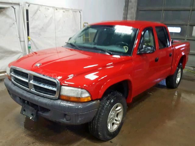 1D7HG38NX4S769976 - 2004 DODGE DAKOTA QUA RED photo 2