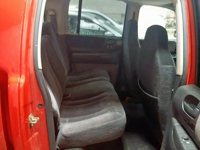 1D7HG38NX4S769976 - 2004 DODGE DAKOTA QUA RED photo 6