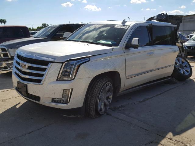 1GYS3TKJ3FR682202 - 2015 CADILLAC ESCALADE E WHITE photo 2