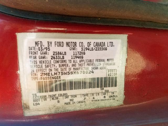 2FAFP74W6XX196346 - 1999 FORD CROWN VICT RED photo 10