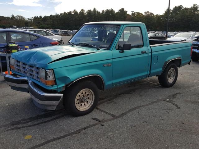 1FTCR10AXNTA85727 - 1992 FORD RANGER GREEN photo 2