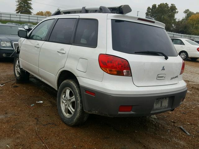 JA4LX31G13U062262 - 2003 MITSUBISHI OUTLANDER WHITE photo 3