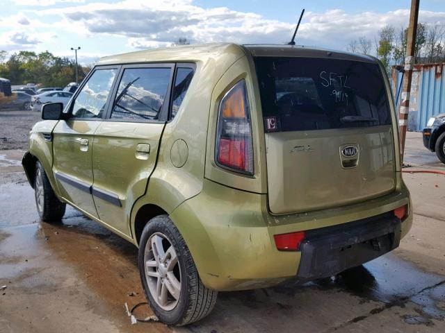 KNDJT2A26A7188877 - 2010 KIA SOUL + GREEN photo 3