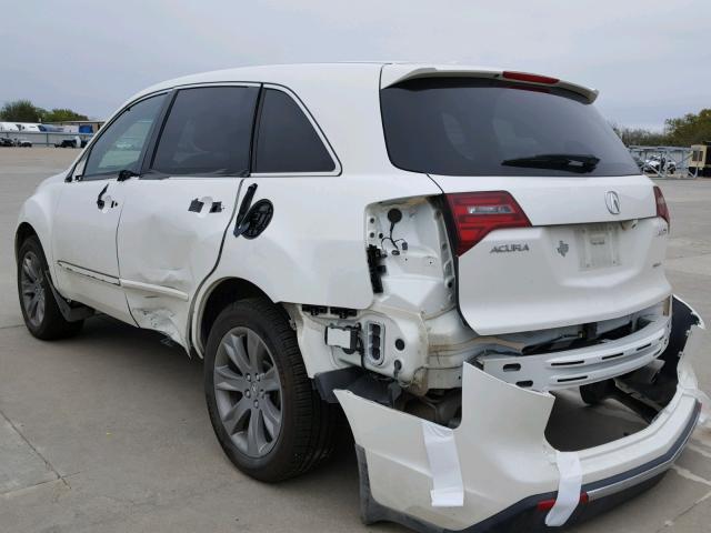 2HNYD2H77AH504802 - 2010 ACURA MDX ADVANC WHITE photo 3