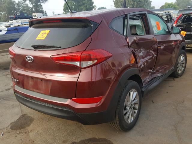 KM8J23A4XGU103989 - 2016 HYUNDAI TUCSON SE BURGUNDY photo 4