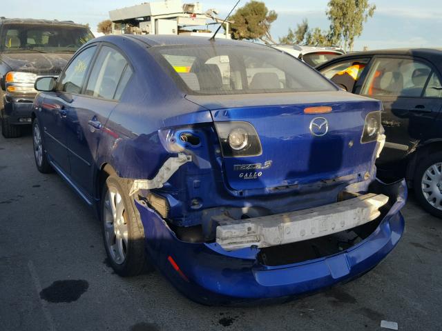 JM1BK324681863248 - 2008 MAZDA 3 S BLUE photo 3