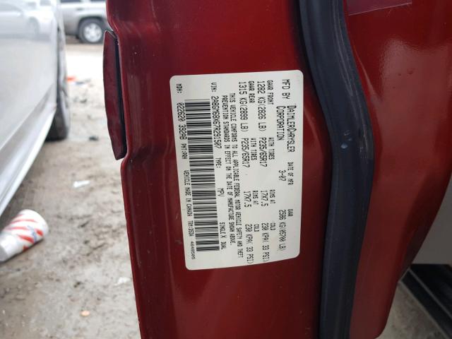 2A8GM68X67R291507 - 2007 CHRYSLER PACIFICA T RED photo 10