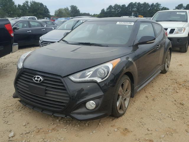 KMHTC6AE0FU221547 - 2015 HYUNDAI VELOSTER T BLACK photo 2