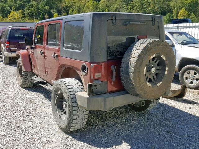 1J4GA591X7L192132 - 2007 JEEP WRANGLER S BURGUNDY photo 3