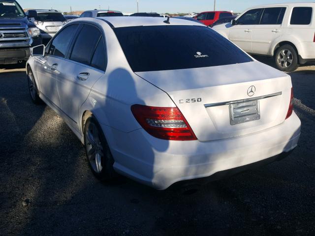 WDDGF4HB0DR296655 - 2013 MERCEDES-BENZ C 250 WHITE photo 3