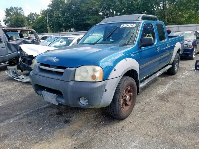 1N6ED29X52C327448 - 2002 NISSAN FRONTIER C BLUE photo 2