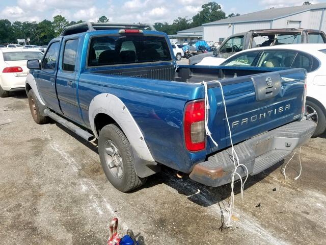 1N6ED29X52C327448 - 2002 NISSAN FRONTIER C BLUE photo 3