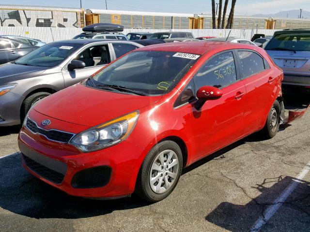 KNADN5A37C6009978 - 2012 KIA RIO EX RED photo 2