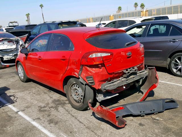 KNADN5A37C6009978 - 2012 KIA RIO EX RED photo 3