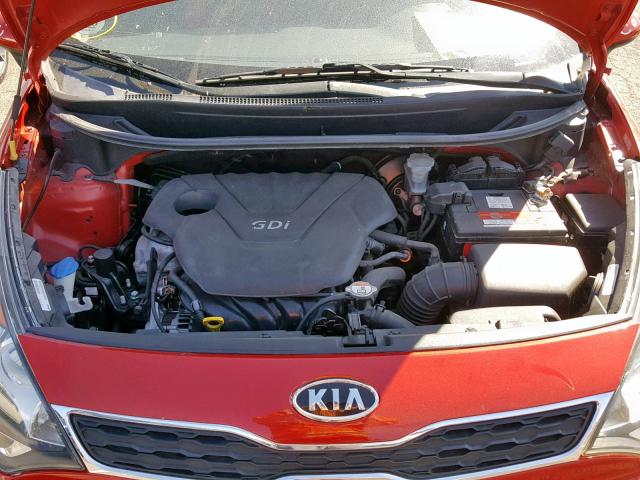 KNADN5A37C6009978 - 2012 KIA RIO EX RED photo 7