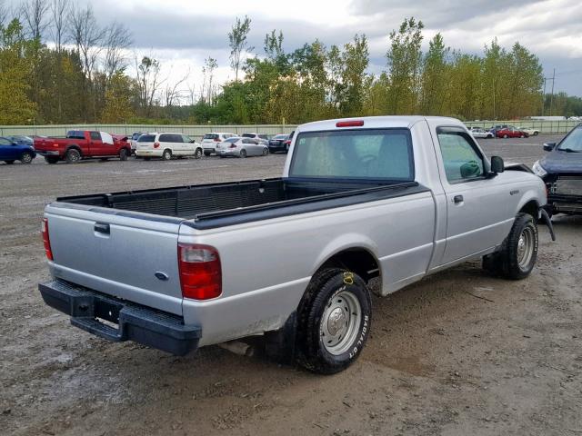 1FTYR10UX4PA48541 - 2004 FORD RANGER SILVER photo 4