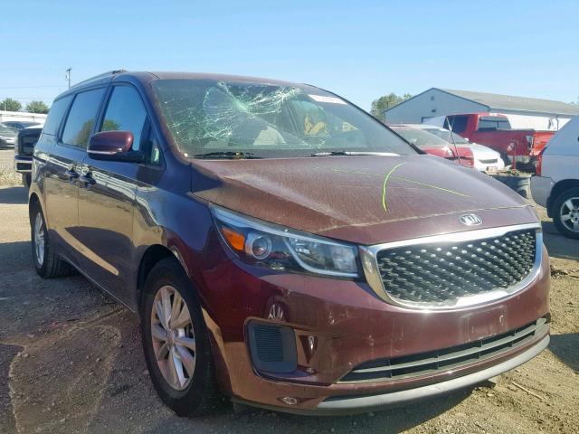 KNDMB5C14G6085767 - 2016 KIA SEDONA LX MAROON photo 1