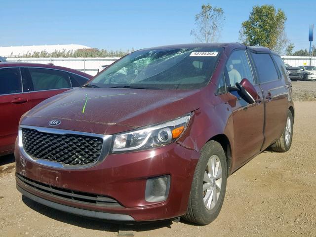 KNDMB5C14G6085767 - 2016 KIA SEDONA LX MAROON photo 2