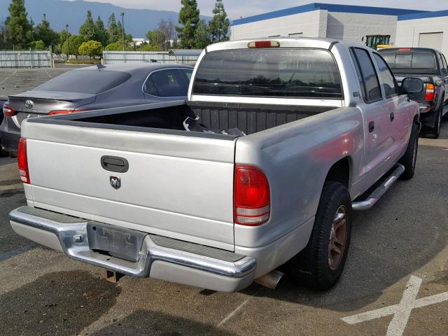 1B7GL2AZ01S147083 - 2001 DODGE DAKOTA QUA SILVER photo 4