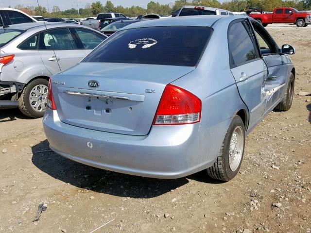 KNAFE122785574820 - 2008 KIA SPECTRA EX BLUE photo 4