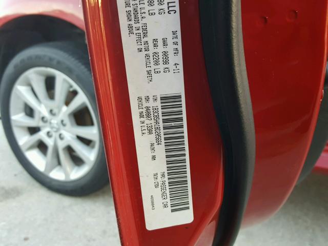 1B3CB5HA1BD205664 - 2011 DODGE CALIBER HE RED photo 10