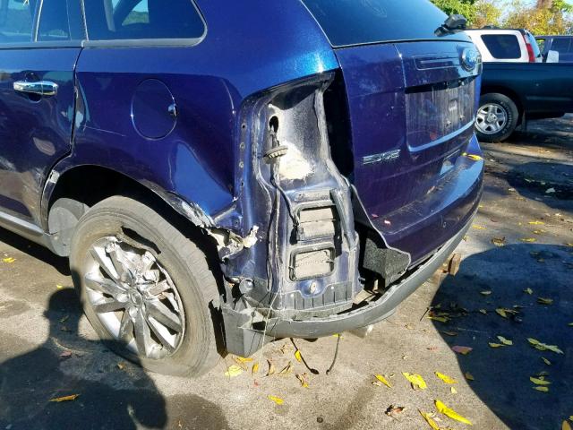 2FMDK4JC9BBB42758 - 2011 FORD EDGE SEL BLUE photo 9