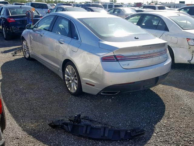 3LN6L2J98ER808514 - 2014 LINCOLN MKZ SILVER photo 3