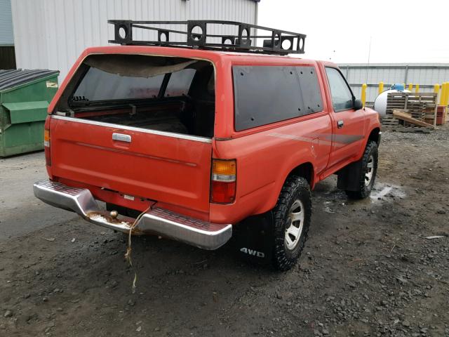 JT4VN01D7L0000445 - 1990 TOYOTA PICKUP 1/2 RED photo 4