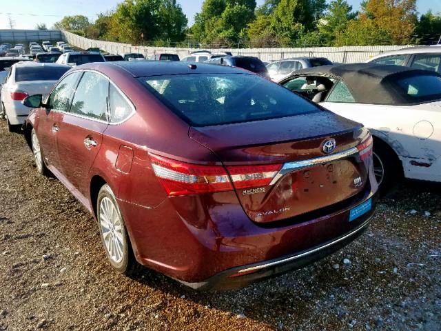 4T1BD1EB9DU018536 - 2013 TOYOTA AVALON HYB MAROON photo 3