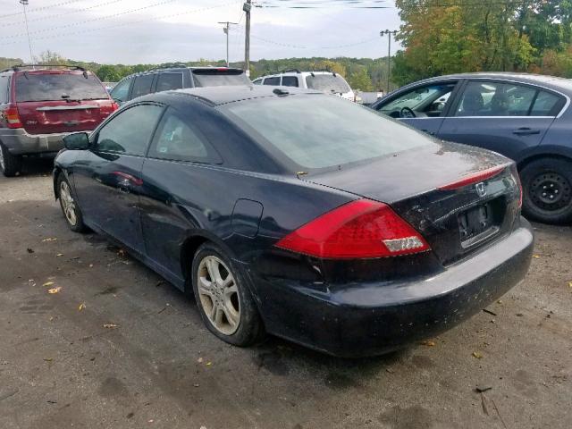 1HGCM72657A001193 - 2007 HONDA ACCORD EX BLACK photo 3