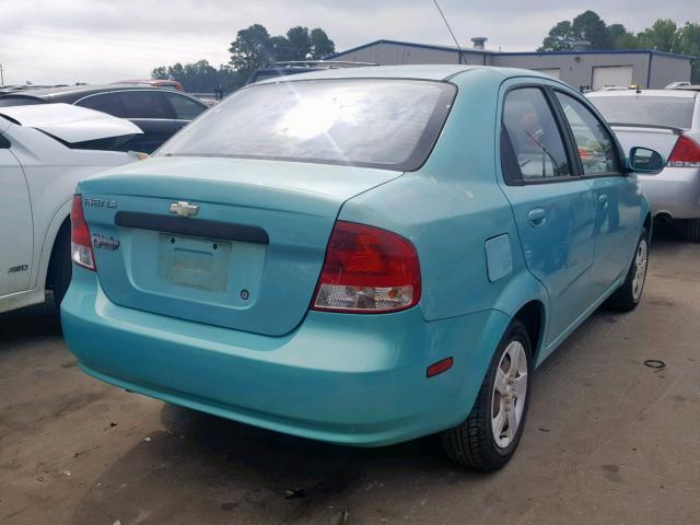 KL1TD52615B469214 - 2005 CHEVROLET AVEO BASE GREEN photo 4