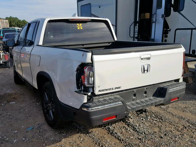 5FPYK2F16KB001223 - 2019 HONDA RIDGELINE WHITE photo 3