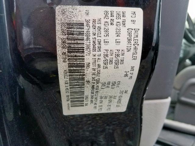 3A4FY48B46T306771 - 2006 CHRYSLER PT CRUISER BLACK photo 10