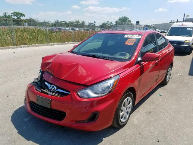 KMHCT4AE9CU138330 - 2012 HYUNDAI ACCENT GLS RED photo 2